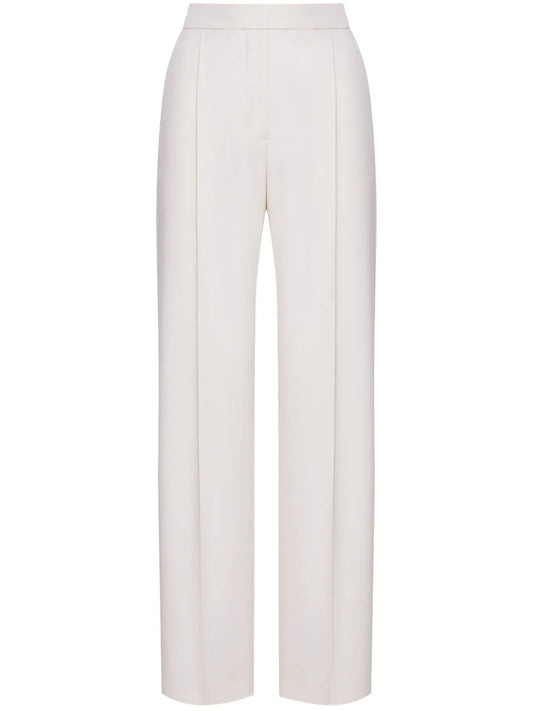 Pleat-Detailing Wool-Blend Trousers