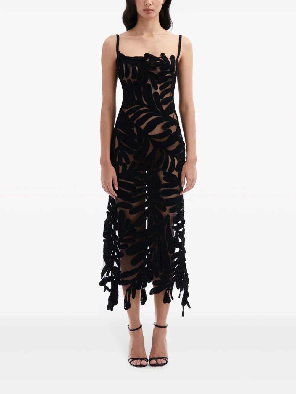 Fern Crochet-Knit Midi Dress