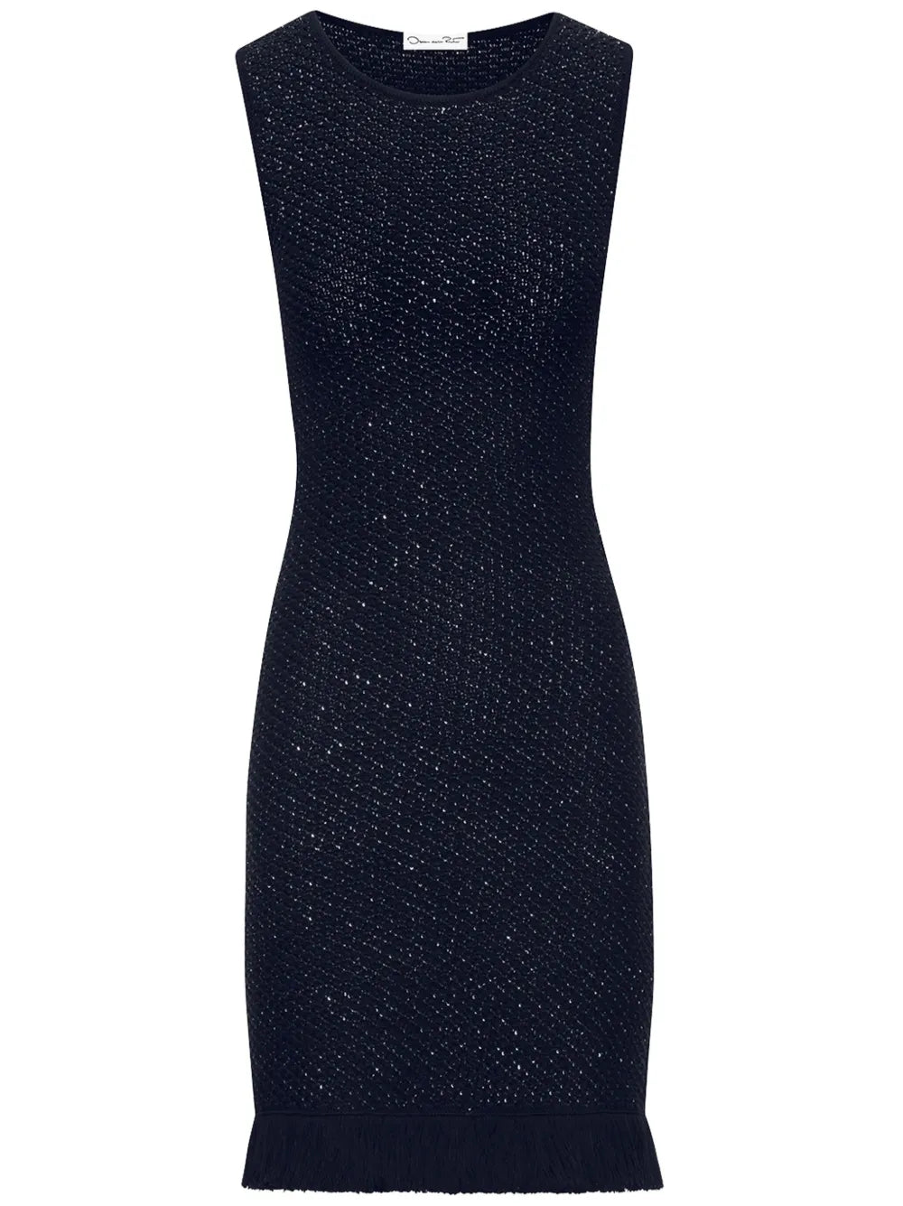 Sequin-Embellished Sleeveless Tweed Dress