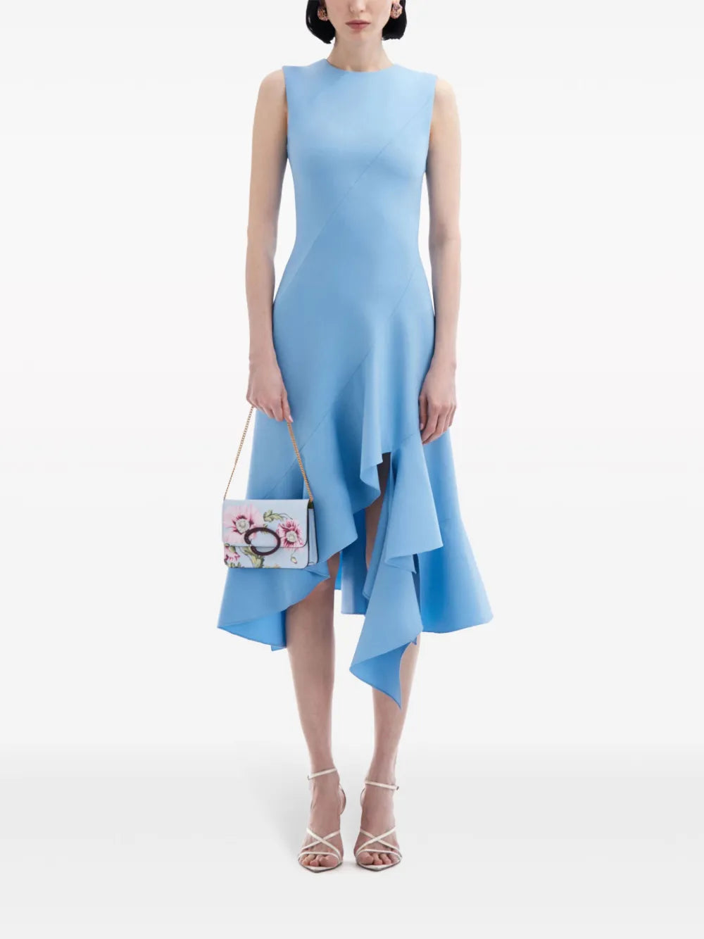 Asymmetric-Hem Midi Dress
