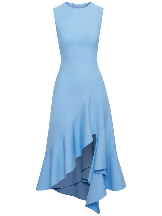 Asymmetric-Hem Midi Dress