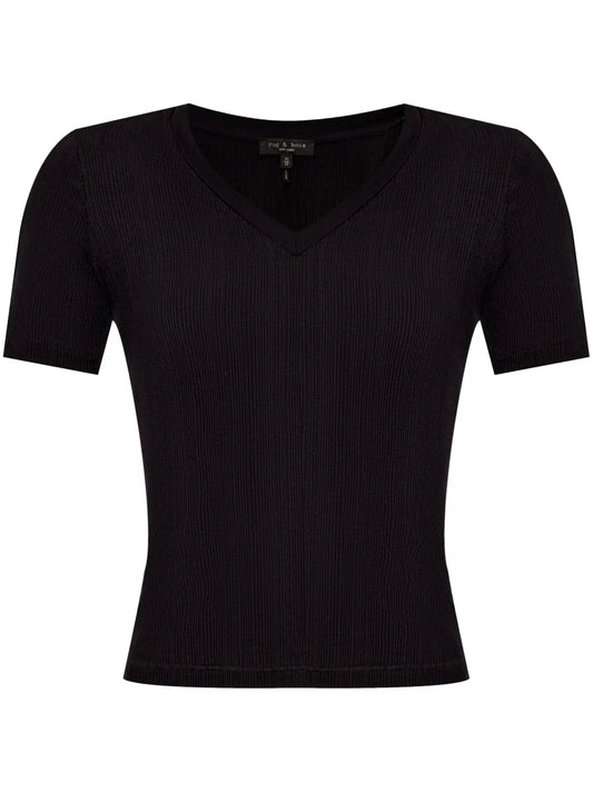 V-Neck Ribbed T-Shirt