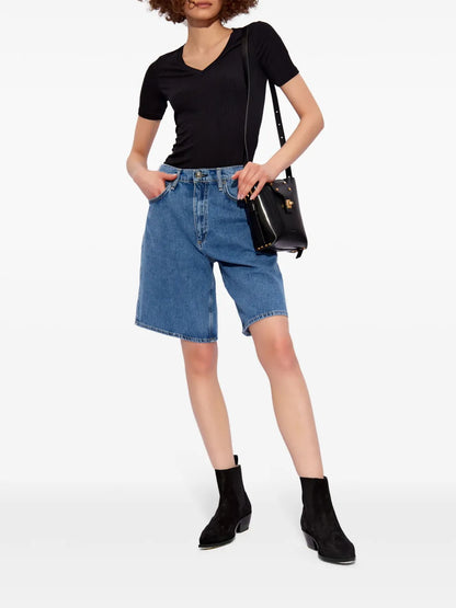 V-Neck Ribbed T-Shirt