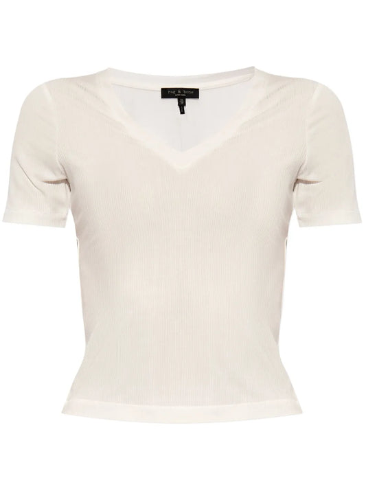 V-Neck Ribbed T-Shirt