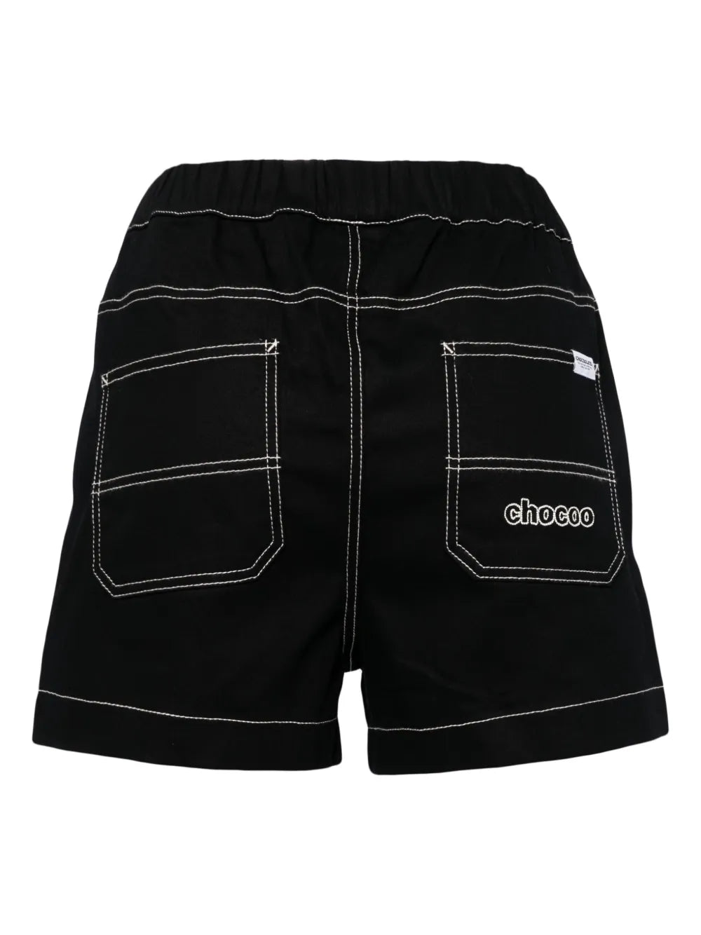Contrasting Trim Mid-Rise Shorts