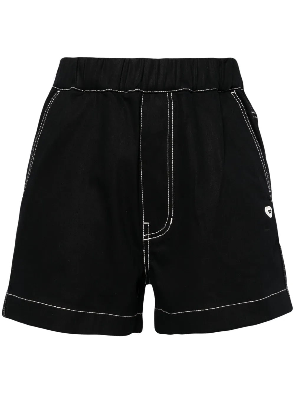 Contrasting Trim Mid-Rise Shorts