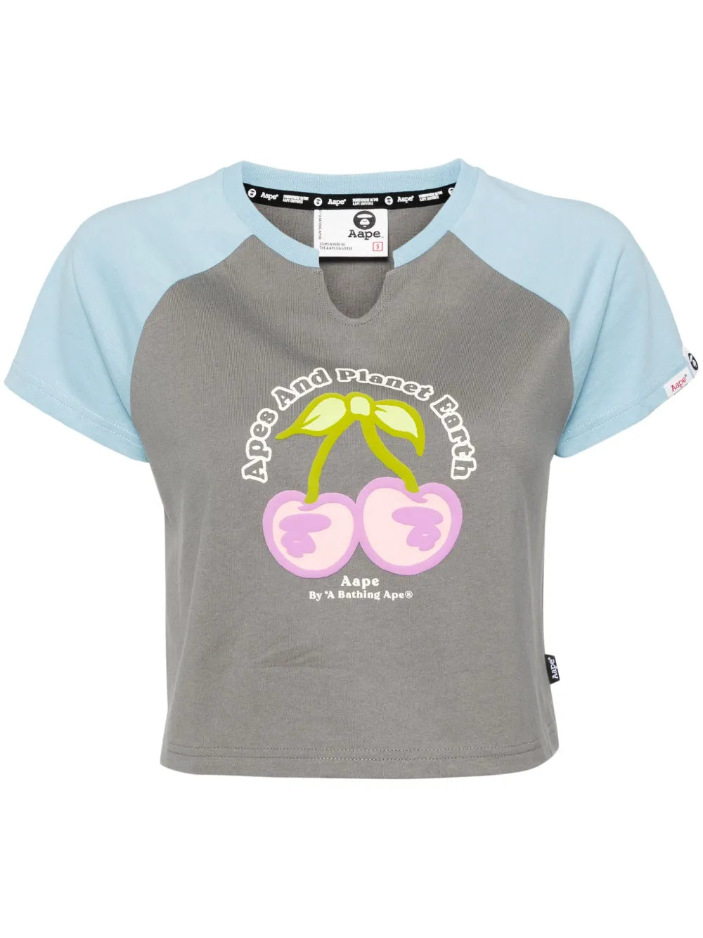 Cherry-Motif Cropped T-Shirt