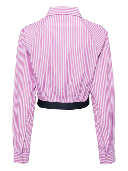 Striped Cropped Poplin Shirt