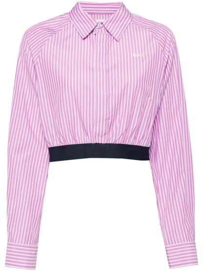 Striped Cropped Poplin Shirt