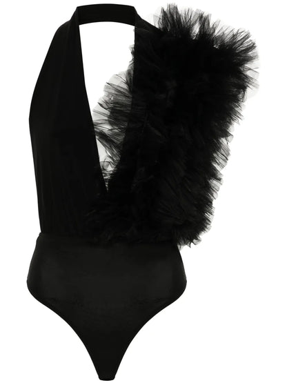 Tulle-Ruffle Bodysuit