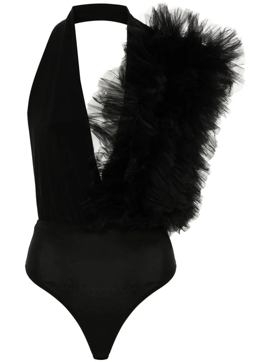 Tulle-Ruffle Bodysuit