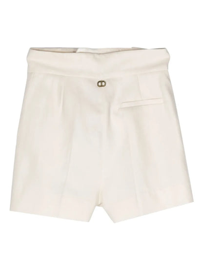 Pleat-Detail Twill Shorts