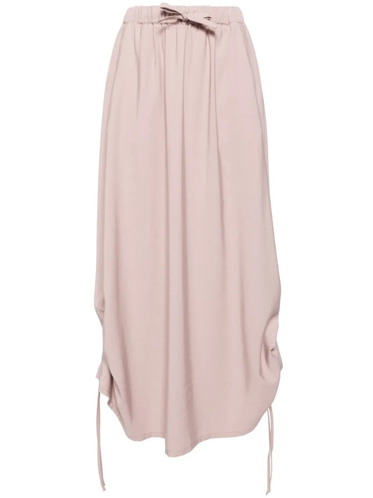 Drawstring Draped Maxi Skirt