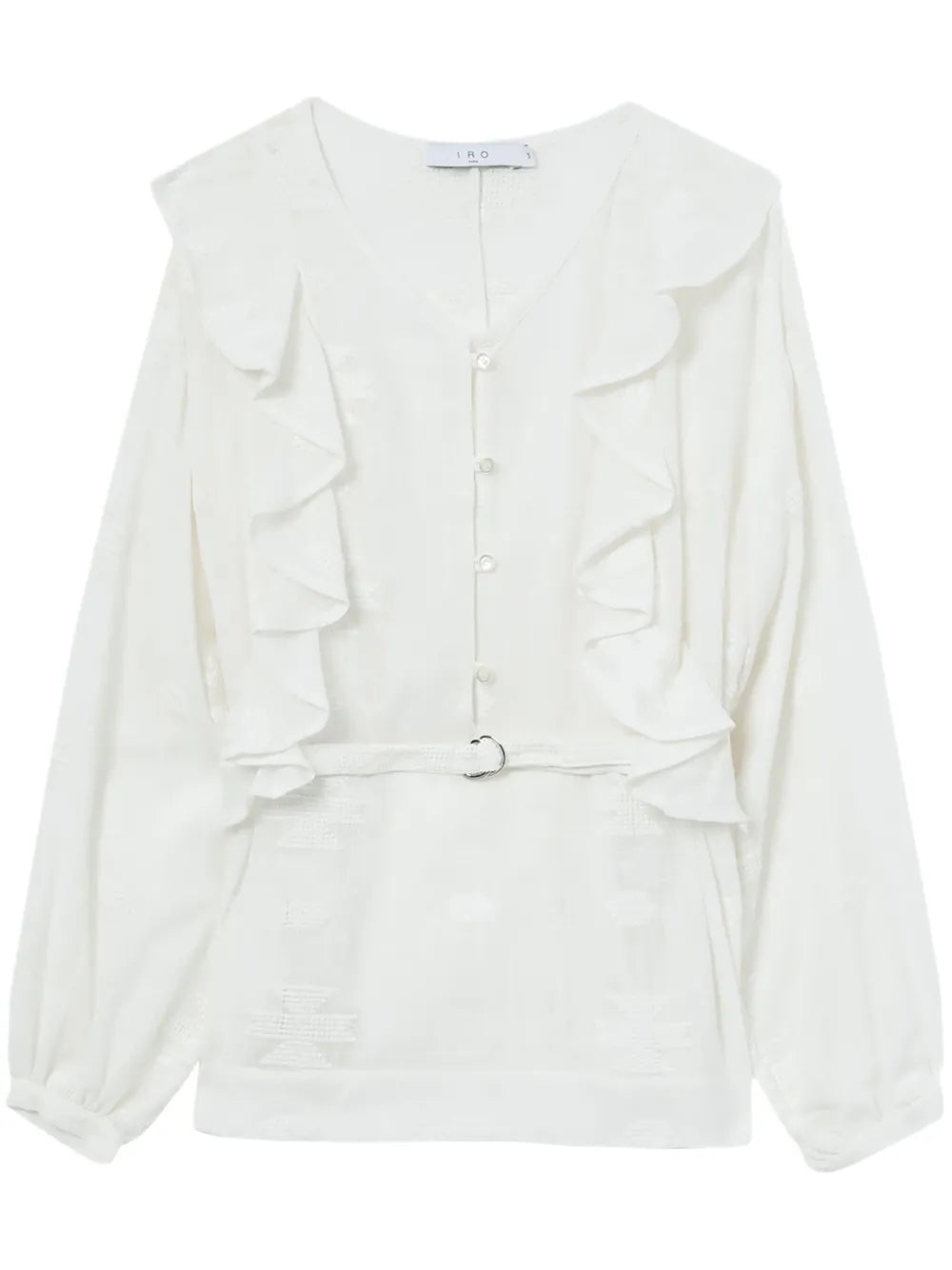 Ruffle-Detail Cotton Blouse