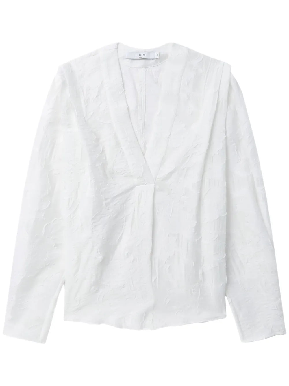 Texture-Detailing V-Neck Blouse