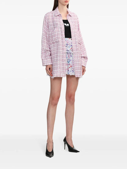 Plaid-Check Tweed Shirt