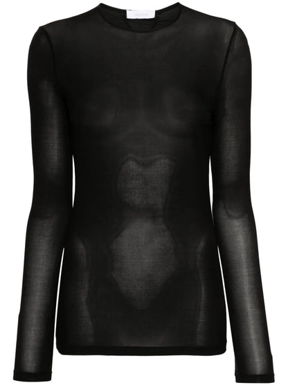 Semi-Sheer Long-Sleeve T-Shirt
