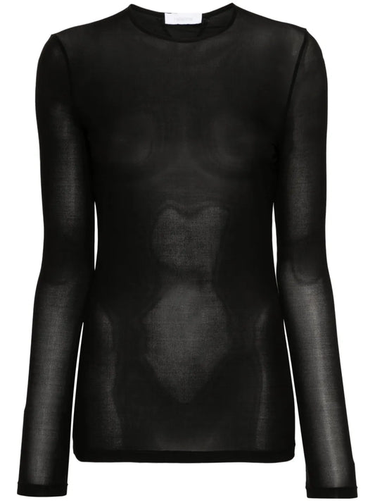 Semi-Sheer Long-Sleeve T-Shirt