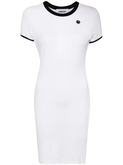 Logo-Plaque Fine-Knit Minidress