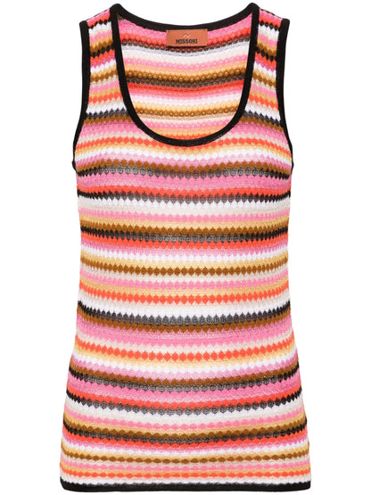 Striped Ribbed-Knit Tank Top