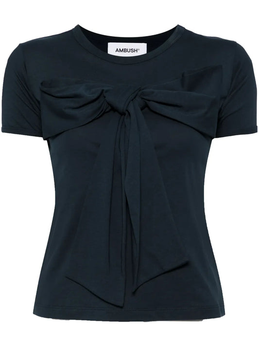 Oversized-Bow Cotton T-Shirt