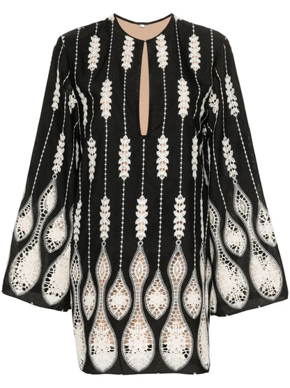 Vision Seeking Guipure Lace Mini Dress