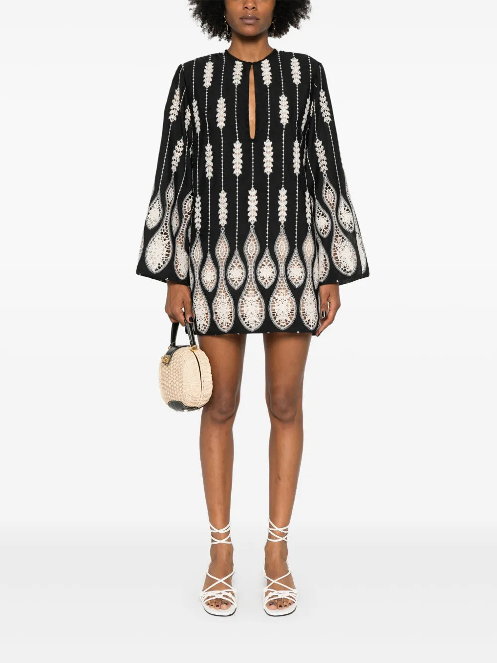 Vision Seeking Guipure Lace Mini Dress