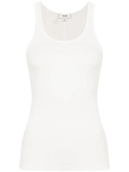 Sleeveless Ribbed-Knit Top