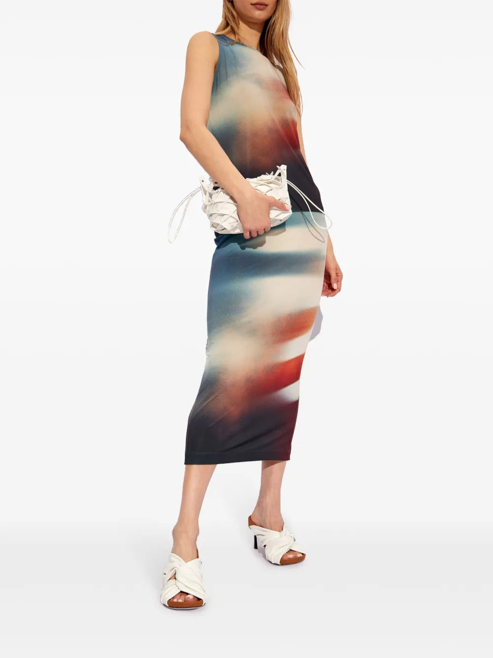 Abstract-Print Pencil Skirt