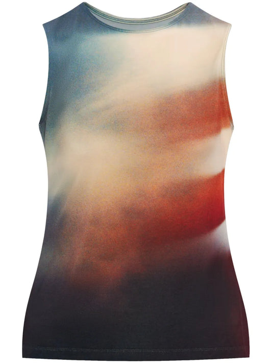 Abstract-Print Sleeveless Top