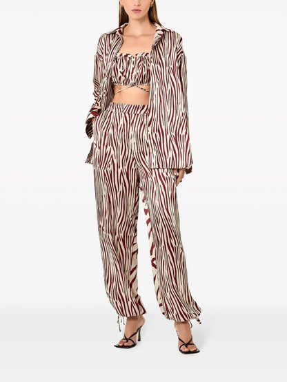 Nori Ankle-Cuff Silk Pants