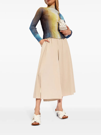 Plissé Cropped Trousers