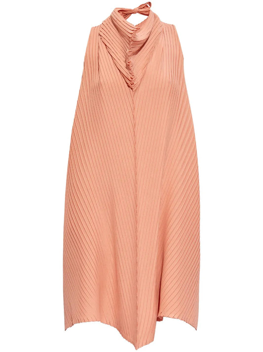 Plissé Halterneck Mini Dress