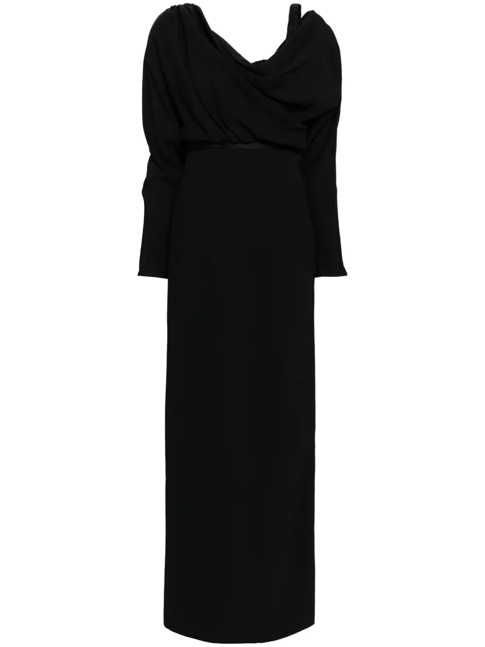 Draped Belted Midi Dress