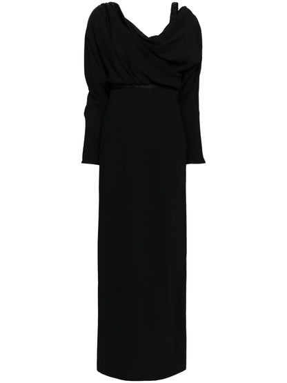 Draped Belted Midi Dress