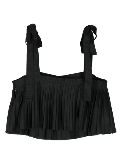 Pleated Cropped Tank Top