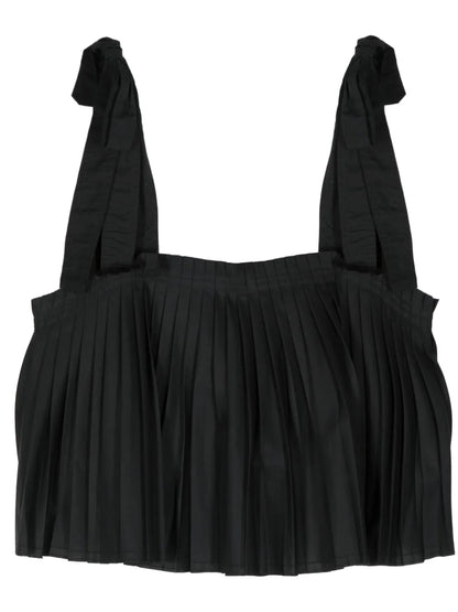Pleated Cropped Tank Top