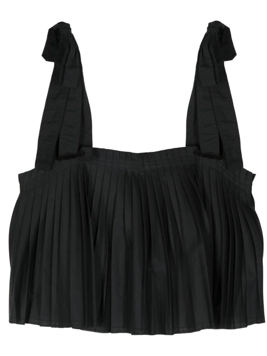 Pleated Cropped Tank Top