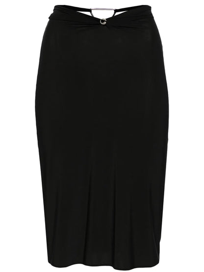 Triangle-Hardware Midi Skirt