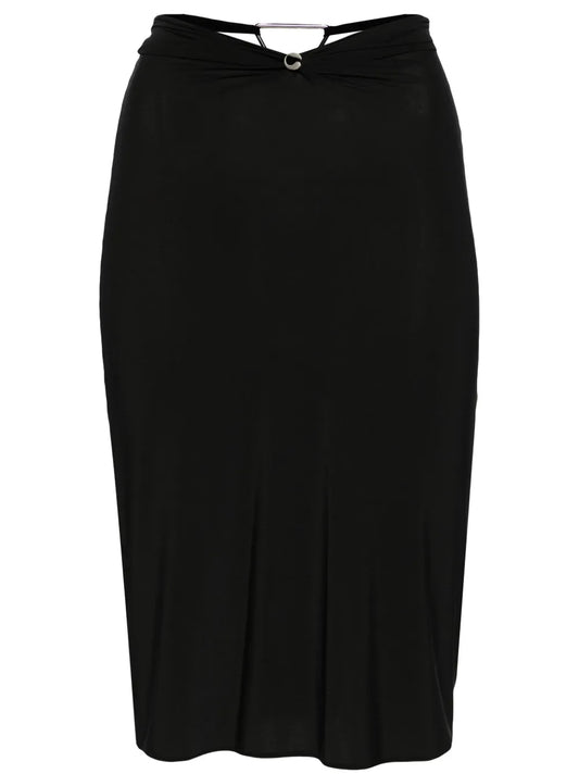 Triangle-Hardware Midi Skirt