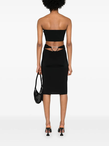 Triangle-Hardware Midi Skirt