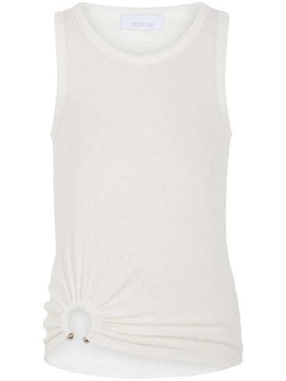 Asymmetric Gathered-Detail Tank Top