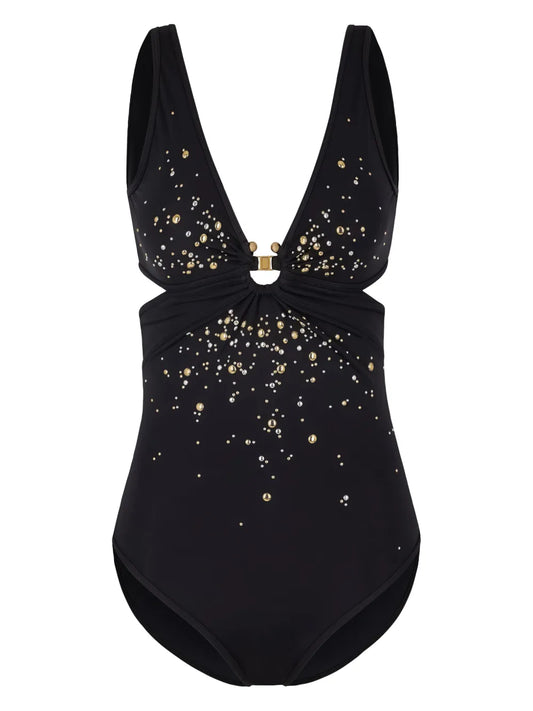 Cut-Out Piercing-Signature Swimsuit