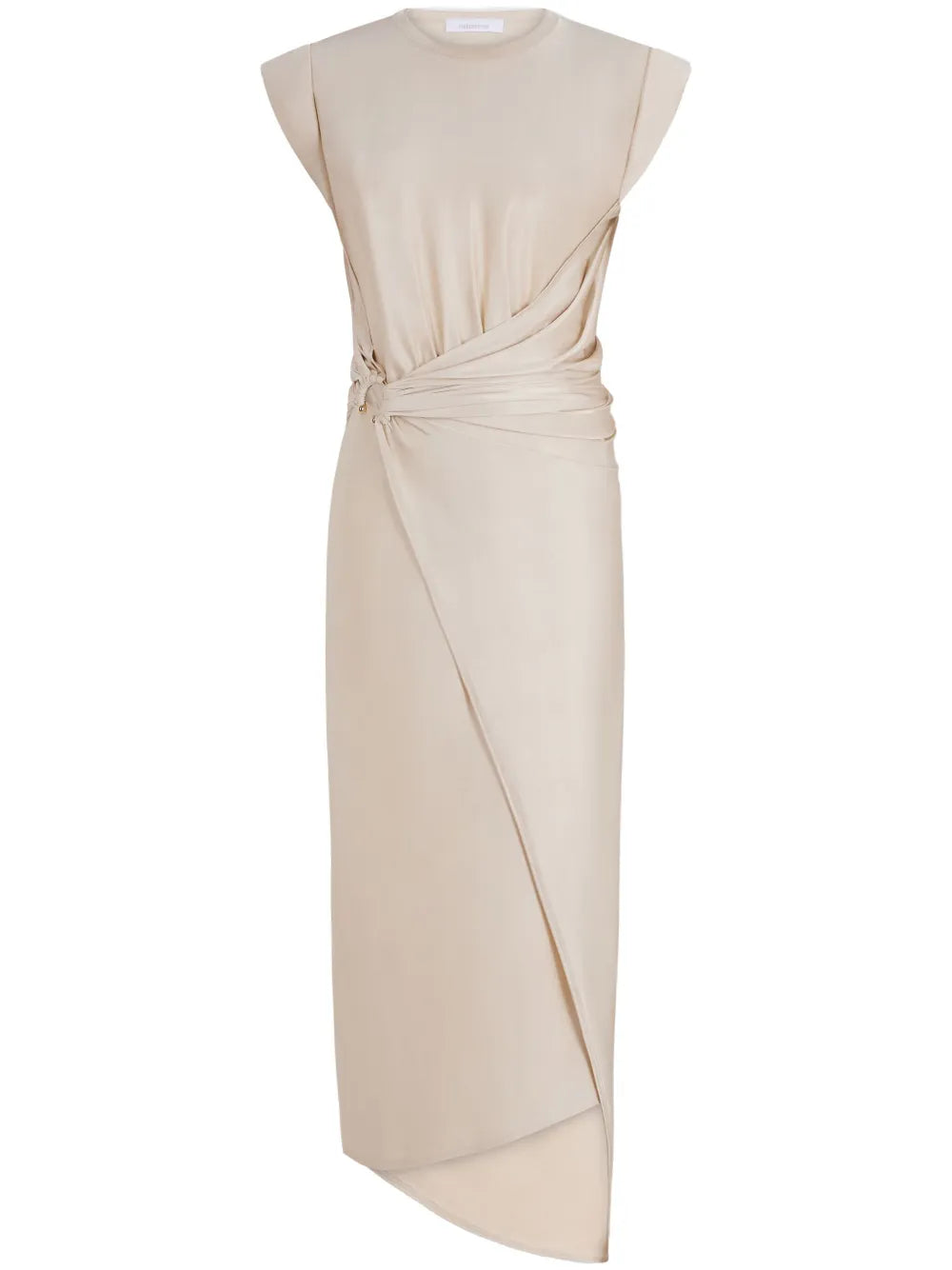 Gathered-Detail Draped Midi Dress