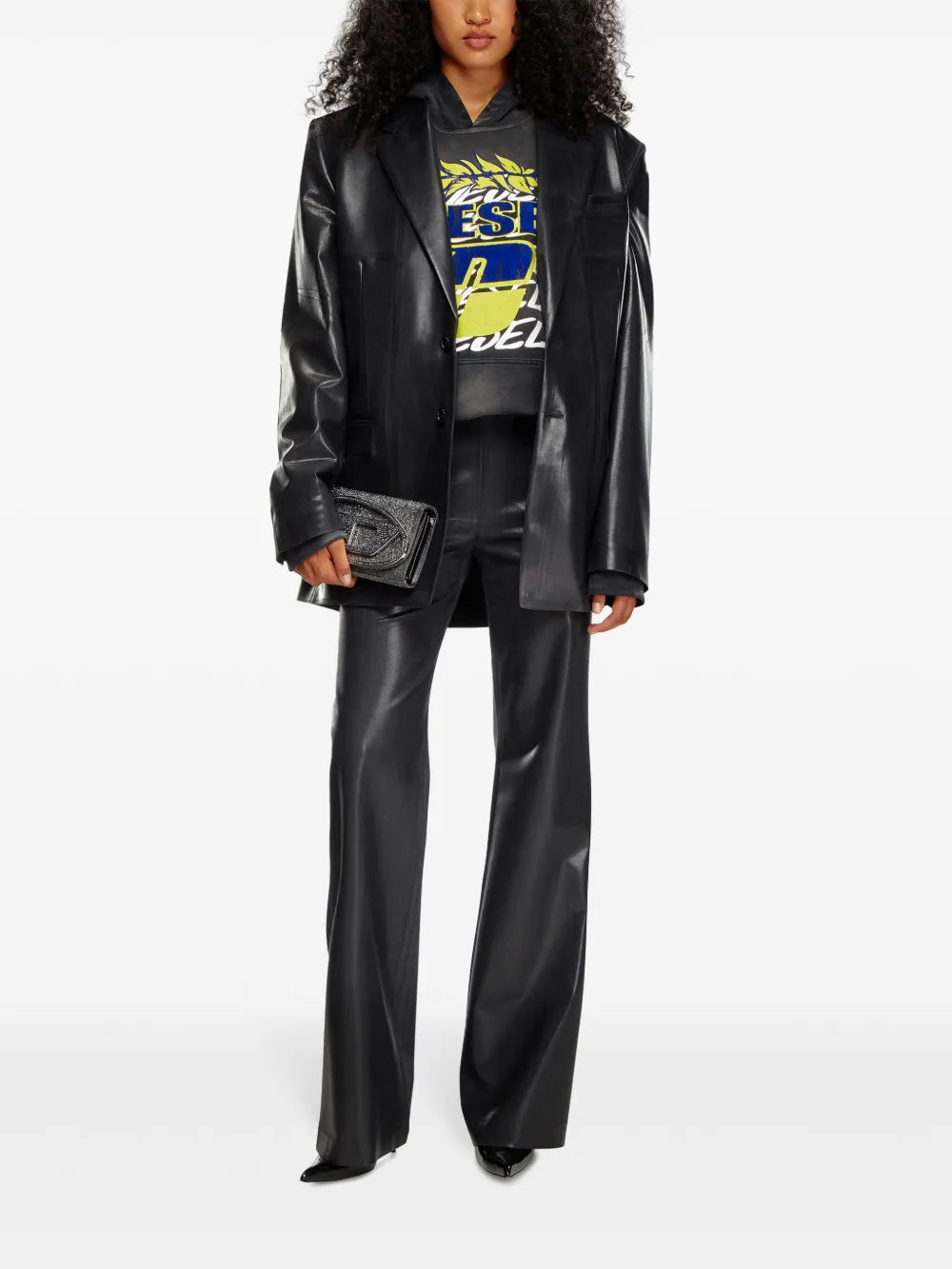 Mid-Rise Flared Trousers