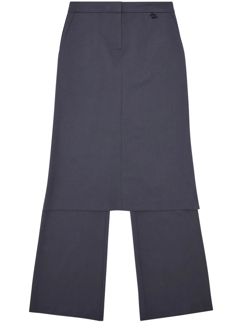 Layered Straight-Leg Skirt Trousers