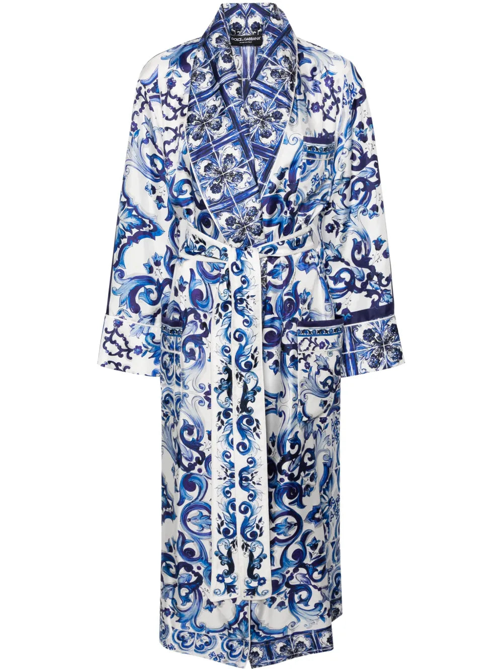Majolica-Print Silk House Coat