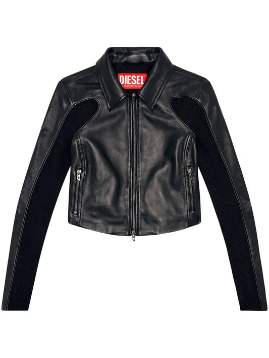 Panelled Leather Jacket
