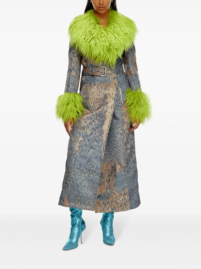 Faux-Fur Belted-Waist Jacket