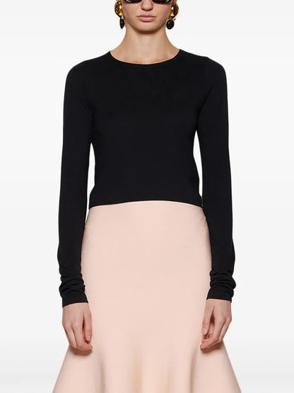 Crew-Neck Long-Sleeved Top